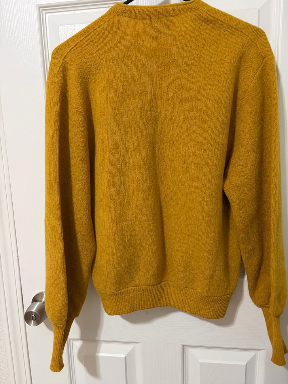 VTG 60s Arnold Palmar Robert Bruce Alpaca Wool Mustard Cardigan Sweater M Men - Picture 3 of 14